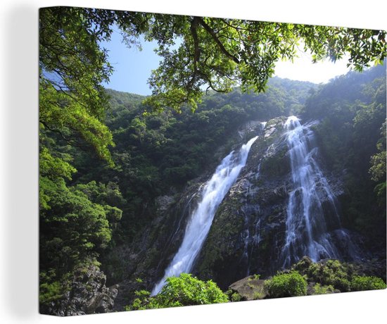 Canvas Schilderij Ookawa-no-taki waterval op het Japanse eiland Yakushima - 30x20 cm - Wanddecoratie