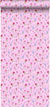 ESTAhome behang bloemen roze - 137318 - 53 cm x 10,05 m