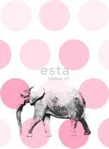 ESTAhome fotobehang olifant roze - 158708 - 186 cm x 2,79 m
