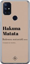 OnePlus Nord N10 5G hoesje siliconen - Hakuna matata | OnePlus Nord N10 5G case | Bruin/beige | TPU backcover transparant