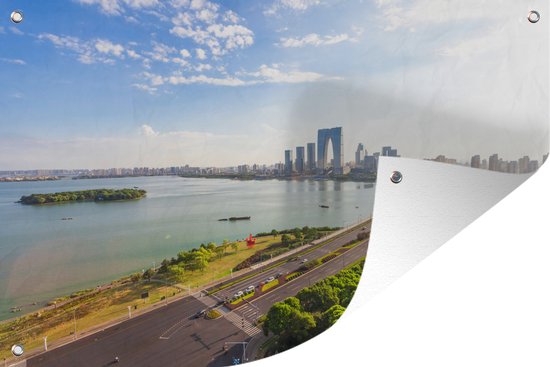 Sunbeams shine over Suzhou in China Garden poster 90x60 cm - Toile de jardin / Toile d'extérieur / Peintures pour l'extérieur (décoration de jardin)