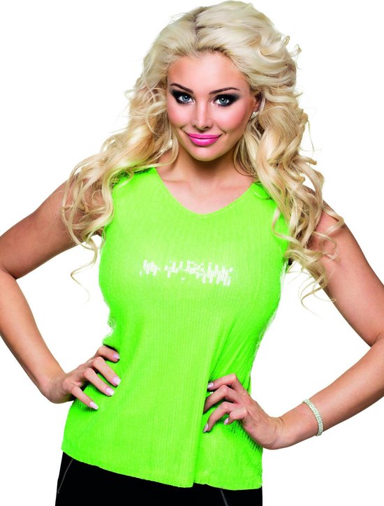 Chemise à paillettes vert fluo femme - Déguisements adultes | bol.com