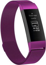 By Qubix - Fitbit Charge 3 & 4 milanese bandje (large) - Paars - Fitbit charge bandjes