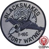 Blacksnakes F-16C Fort Wayne geborduurde patch embleem | Strijkpatch embleemes | Military Airsoft