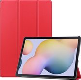 Samsung Galaxy Tab S7+ Hoes - Mobigear - Tri-Fold Serie - Kunstlederen Bookcase - Rood - Hoes Geschikt Voor Samsung Galaxy Tab S7+