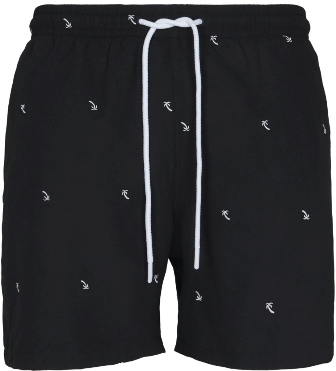 Urban Classics Embroidery Palmtree Zwemshorts M Zwart