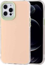TPU + acryl anti-val spiegeltelefoon beschermhoes voor iPhone 12 Pro Max (roze groen)