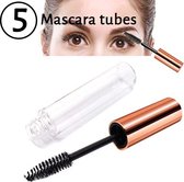 mascara tube leeg - Goud- 5 tubes - Wimperborsteltjes - wimperkam - eyelash comb - wimperlifting