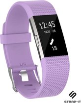 Siliconen Smartwatch bandje - Geschikt voor Fitbit Charge 2 siliconen bandje - lichtpaars - Strap-it Horlogeband / Polsband / Armband - Maat: Maat L