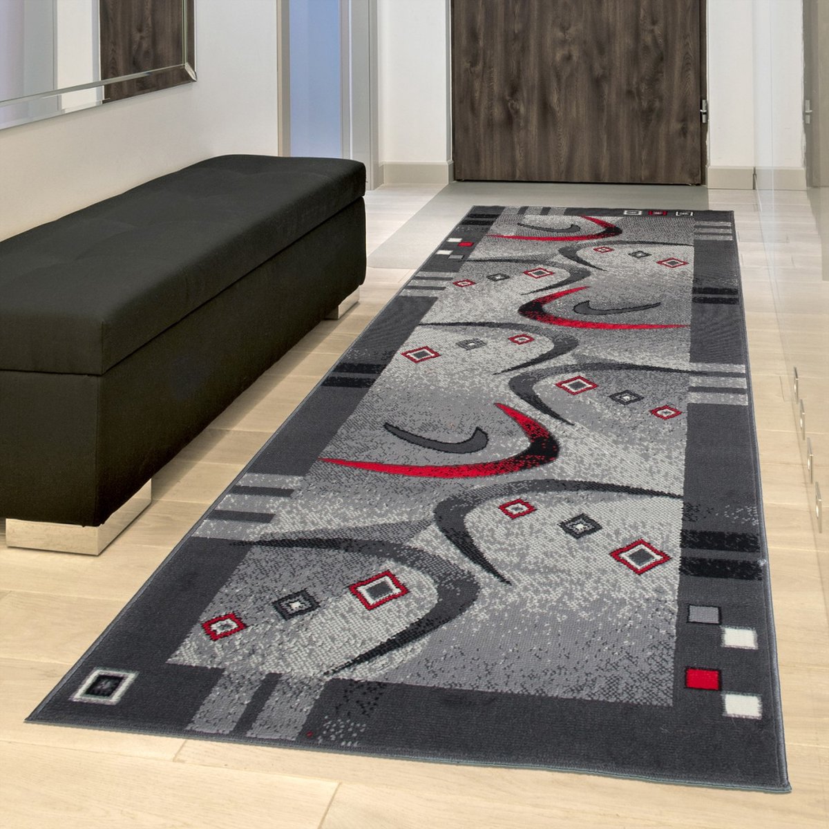 Tapiso Dream Tapijt Loper Woonkamer Slaapkamer Rood Design Abstract Praktisch Woonsfeer Du