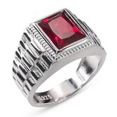 Heren Ring Zilver Alroy rood medium