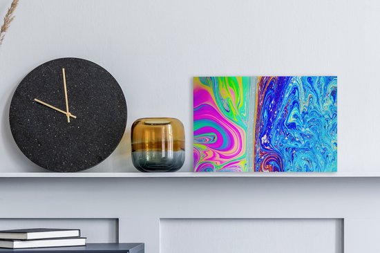 Art psychédélique coloré avec une toile de séparation 30x20 cm - petit - Tirage photo sur toile (Décoration murale salon / chambre)