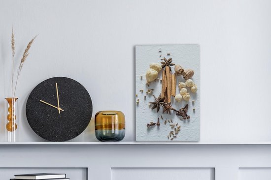 Peintures sur toile - Herbes sur fond clair - 20x30 cm - Décoration murale