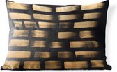 Buitenkussens - Tuin - Goud gekleurde strepen op zwart papier - 50x30 cm