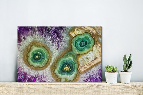 Pierres précieuses avec de nombreuses couleurs et couches de toile 2cm 30x20 cm - petit - Tirage photo sur toile (Décoration murale salon / chambre)