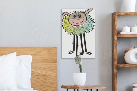 Une illustration abstraite d'un mouton 20x30 cm - petit - Tirage photo sur toile (Décoration murale salon / chambre) / Peintures sur toile Animaux de la ferme