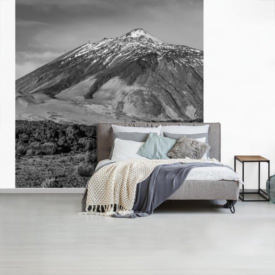 Papier peint photo Tenerife - Volcan El Tei à Tenerife, Espagne - Zwart- Wit largeur 260 cm x hauteur 260 cm - Impression photo sur papier peint vinyle (disponible en 7 formats) - chambre/séjour/bureau