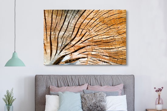 Peintures sur toile - Coupe transversale d'un tronc d'arbre - 150x100 cm - Décoration murale Art