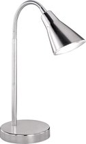 LED Tafellamp - Trinon Preta - 3W - Warm Wit 3000K - Rond - Mat Nikkel - Kunststof