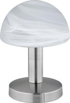LED Tafellamp - Tafelverlichting - Nitron Funki - E14 Fitting - Rond - Mat Wit - Aluminium