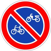 Verboden fietsen en brommers te plaatsen bord - kunststof - E3 150 mm