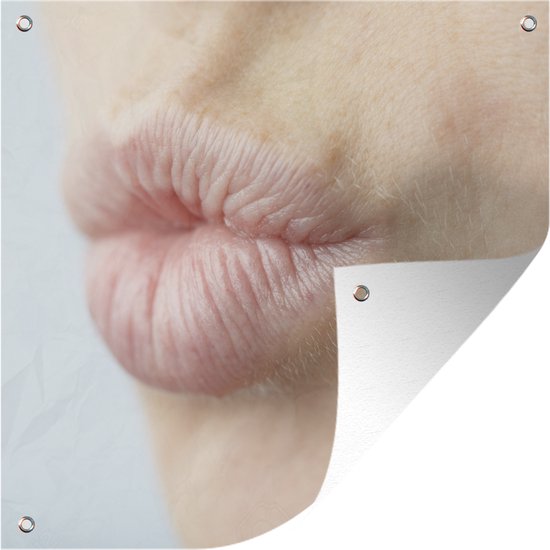 Affiche de jardin une image de lèvres pincées 50x50 cm - petit - Toile de jardin / Toile d'extérieur / Peintures d'extérieur (décoration de jardin)