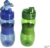 Drinkbeker (2 stuks) - 400ml - Groen en Blauw - To Go Beker