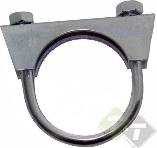 Uitlaatklem, roestvrij stalen buisverbinder, diameter 55 mm, uitlaatklemmen, klemmen met dubbele klem, universeel uitlaatsysteem, 95 mm lengte