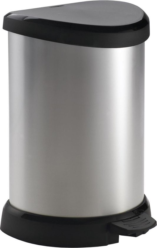 Curver Decobin Prullenbak + Binnenemmer - 15L - Metallic - Recycled Kunststof