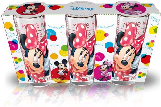 Disney Minnie Mouse Glazen - set van 3 - 27cl . Disney Glazen | bol.com