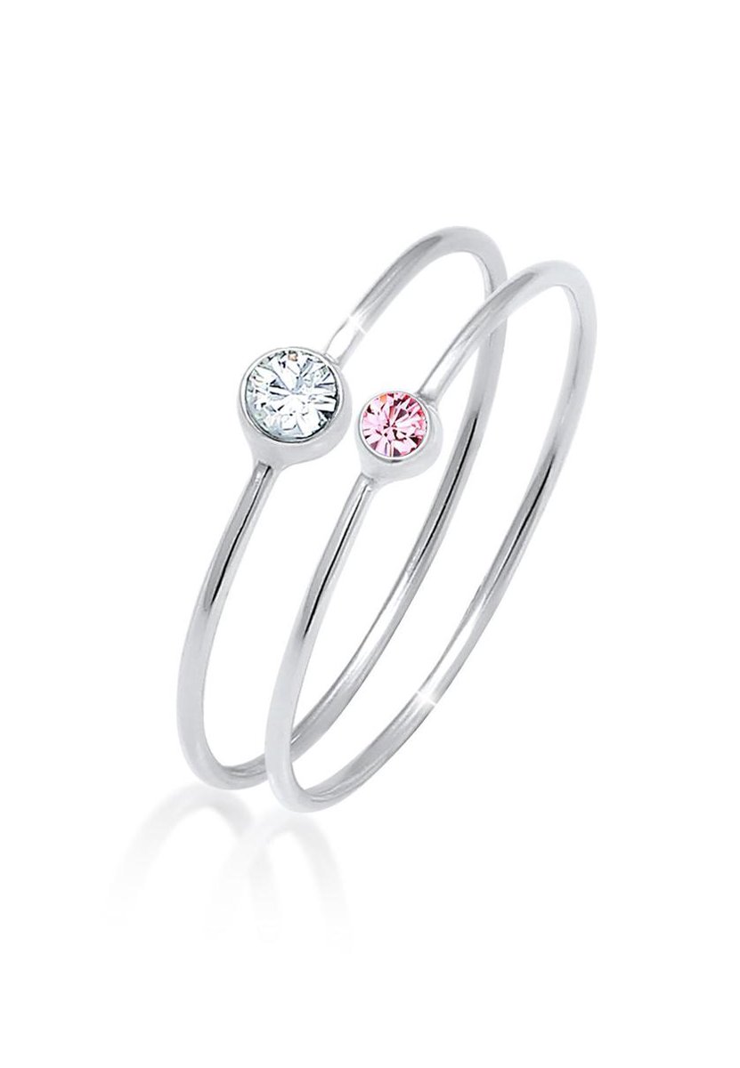 Elli - Ring - Dames Set Elegant Basis met Kristallen in 925 Sterling Zilver - Dames