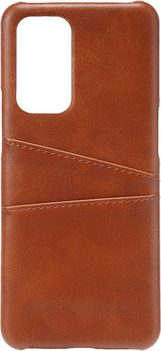 Shop4 - OnePlus 9 Pro Hoesje - Harde Back Case Cabello met Pasjeshouder Bruin