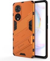 Voor Honor 50 Pro Punk Armor 2 in 1 pc + TPU schokbestendig hoesje met onzichtbare houder (oranje)