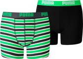 Puma -  Basic Boxer Printed Stripes 2P - Groen - Kinderen - maat  152
