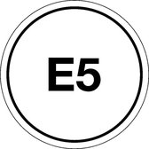 E5 benzine sticker 25 mm - 10 stuks per kaart