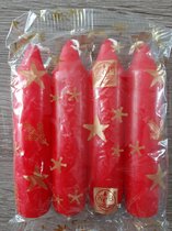 4 kleine rode kaarsen /10 cm/ kerst
