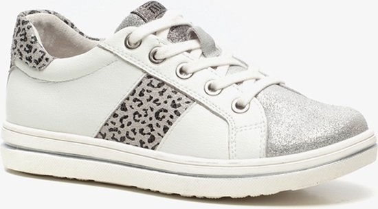 TwoDay leren meisjes sneakers met luipaardprint - Wit - Maat 33 - Echt leer  - | bol.com