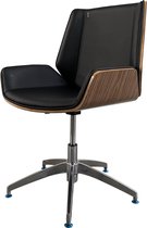 Bureaustoel Eames Design - Zwart - Palissander hout - in Hoogte verstelbaar.