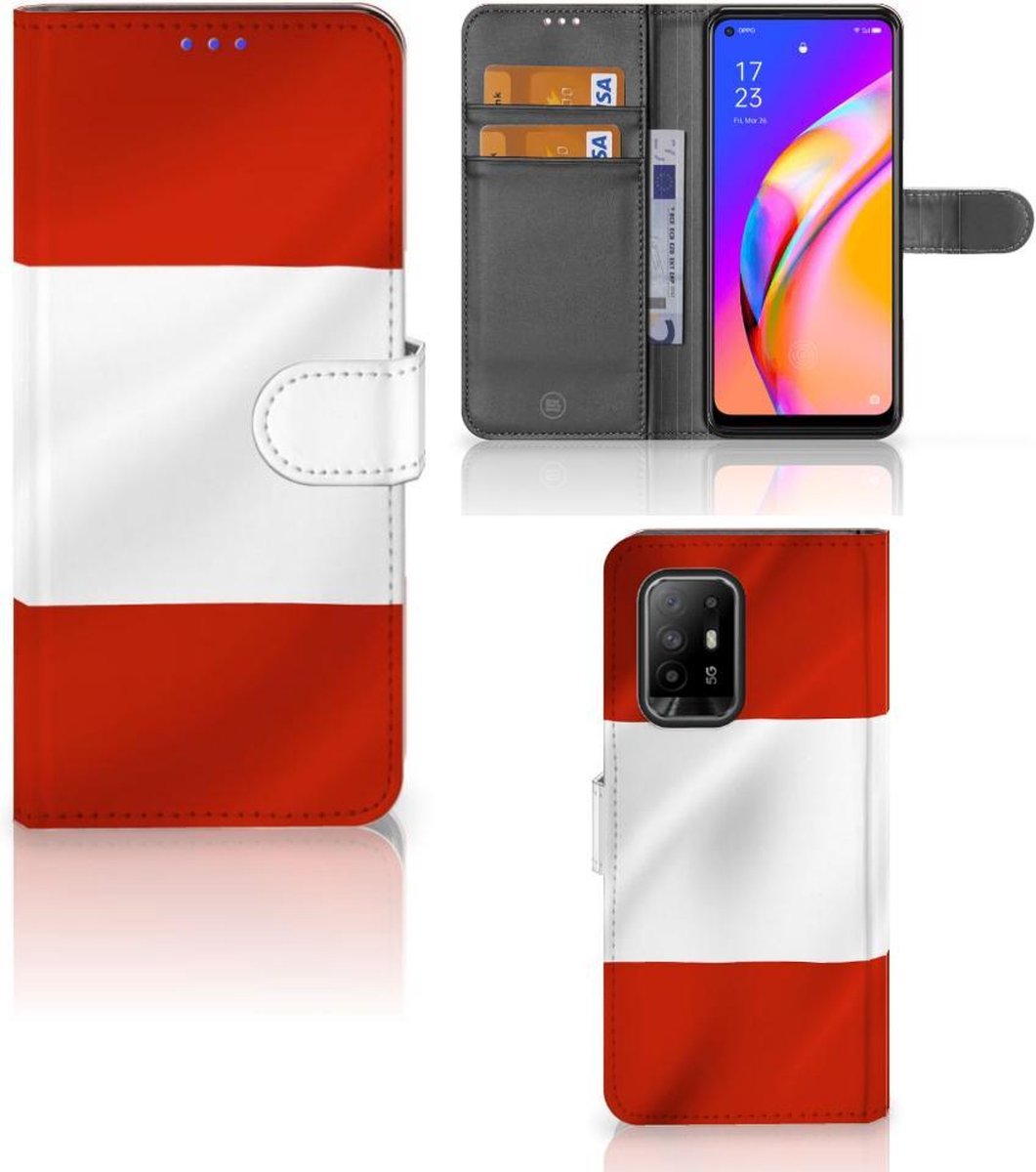 KHAZNEH Oppo A74 4G Hoesje Portemonnee Book Case Echt Leer Zwart | gsmpunt