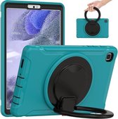 Schokbestendige siliconen + pc-beschermhoes met 360 graden rotatie opvouwbare handgreephouder en pensleuf voor Samsung Galaxy Tab A7 Lite T220 (blauw)