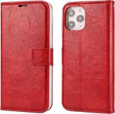 Crazy Horse-textuur Afneembare magnetische achterkant Horizontale leren flip-hoes met houder & kaartsleuven & fotolijst & portemonnee voor iPhone 11 Pro Max (rood)