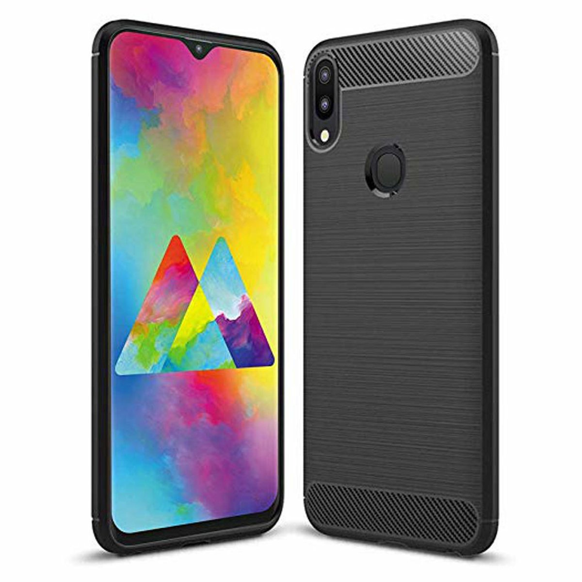 Soft Bruchem Hoesje voor Samsung Galaxy M20 -Matt Zwart - van Bixb
