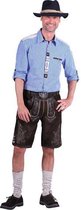 Lederhose Niklas donkerbruin kort Geitenleer deluxe | Maat 54