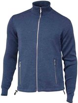 Ivanhoe Vest Assar Heren Met Ritssluiting Merinowol Blauw Mt 3xl