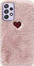 ADEL Siliconen Back Cover Softcase Hoesje voor Samsung Galaxy A72 - Hartjes Roze