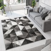 Tapiso Bali PP Vloerkleed Woonkamer Slaapkamer Grijs Design Interieur Modern Geometrisch Duurzaam Hoogwaardig Tapijt Maat - 250x300