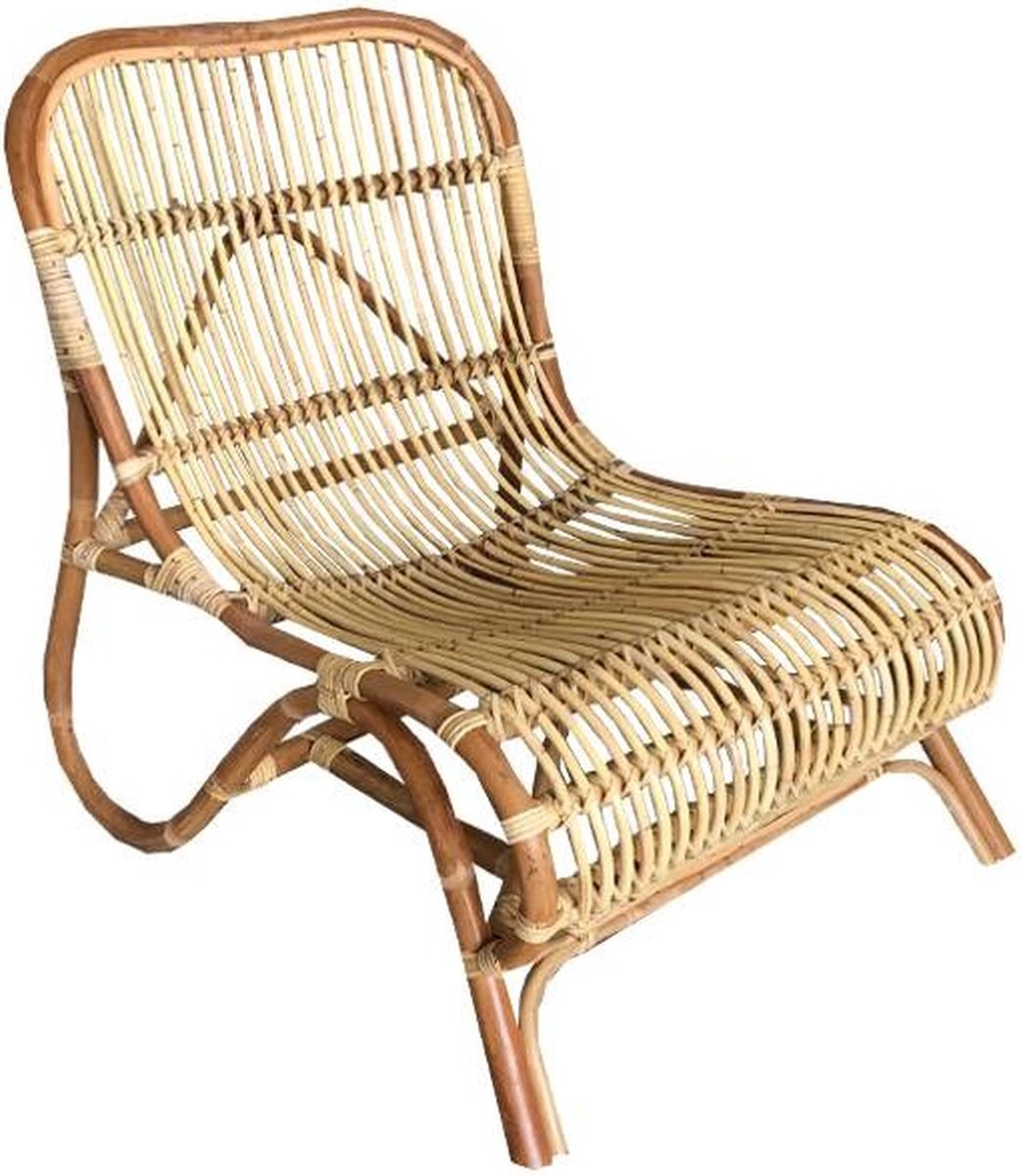 Naturelkleurige Rotan Loungestoel - 59x78xH77 cm