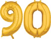 Helium cijfer ballonnen goud 90.