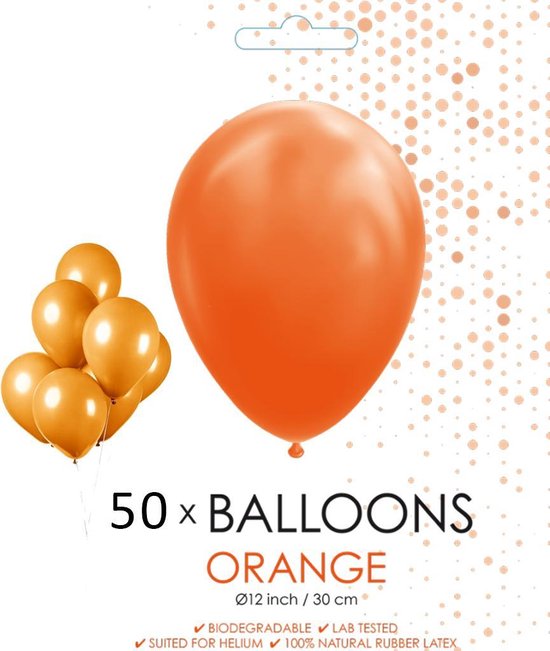 Wefiesta Ballonnen 30,5 Cm Latex Oranje 50 Stuks