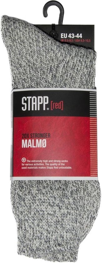 Grijze, gemêleerde werkssokken van STAPP Malmö, 20x sterker, naadloos.